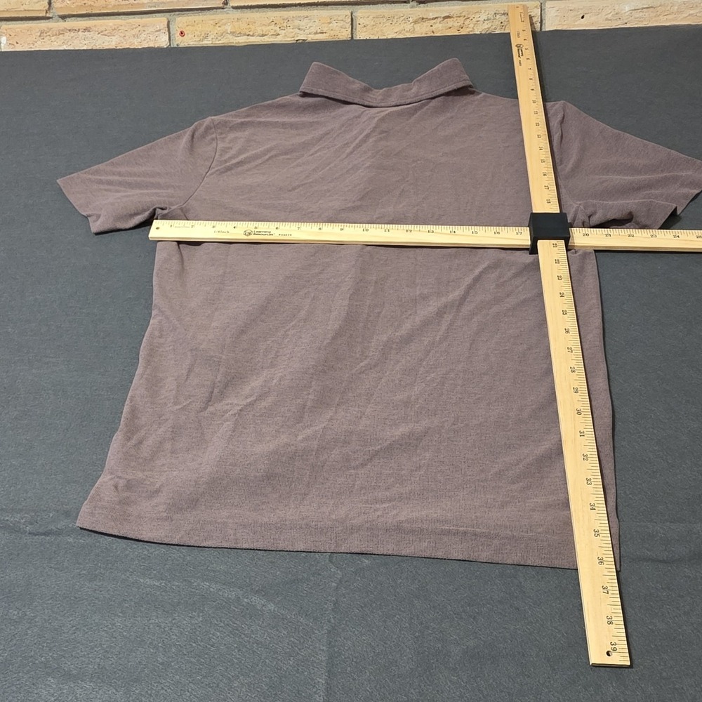 Vuori Brown Polo Shirt M Men Short Sleeve Button Collared Knit Solid - Picture 13 of 16
